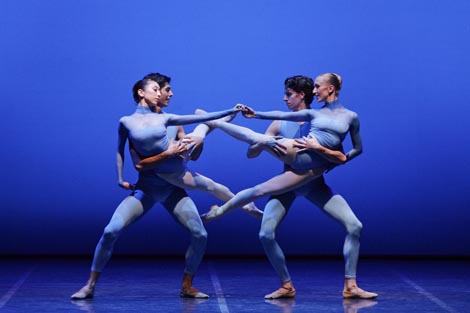 Mai Kageyama i Edgar Castillo, Pavla Mikolavčić i Guilherme Gameiro Alves; Balet HNK u Zagrebu: Večer njemačkih autora: Druga simfonija kor. Uwe Scholz, © Mirko Cvjetko