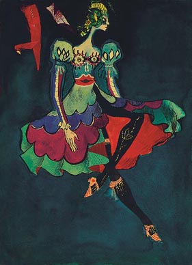 Skica za kostim Pertunjele u predstavi Dundo Maroje