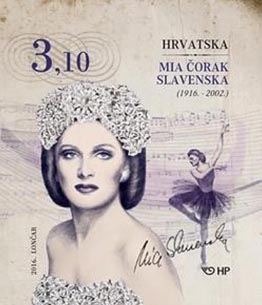 Motiv poštanske marke posvećene Miji Čorak Slavenskoj