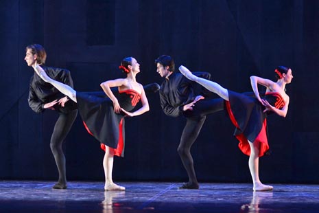 Silviu Tanase, Saule Ashimova, Edgar Castillo, Ksenija Krutova; HNK u Zagrebu, Pet tanga, kor. Hans van Manen, foto: © Saša Novković